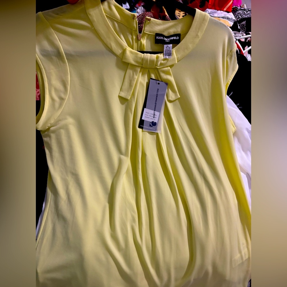 Karl Lagerfeld Sleeveless Yellow Blouse